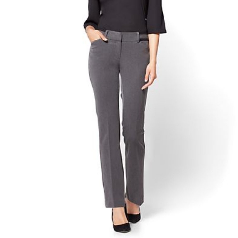 7th Avenue New York & Company Heather Gray Signature Straight Leg Pants 4